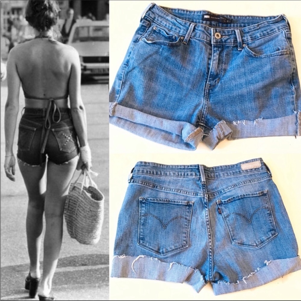 Levi’s Size 8 Demi Curve Cut Off Daisy Dukes Denim Short Shorts Retro Style